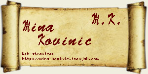 Mina Kovinić vizit kartica